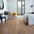 Luxury vinyl wood flooring in a bedroom inside an apartment 