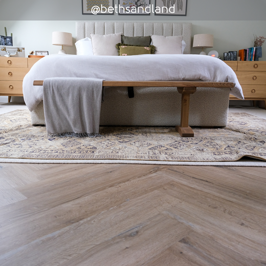 Karndean Designflooring Washed Character Oak wood flooring in a bedroom