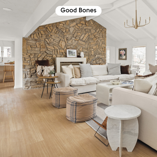 Natural Prime Oak VGW115T floors Mina Starsiak-Hawk's lakehouse living room